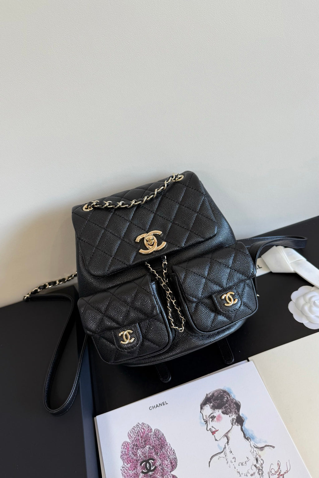 Chanel Classic Quilted Caviar Small Backpack