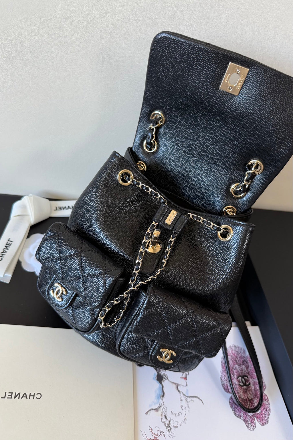 Chanel Classic Quilted Caviar Small Backpack
