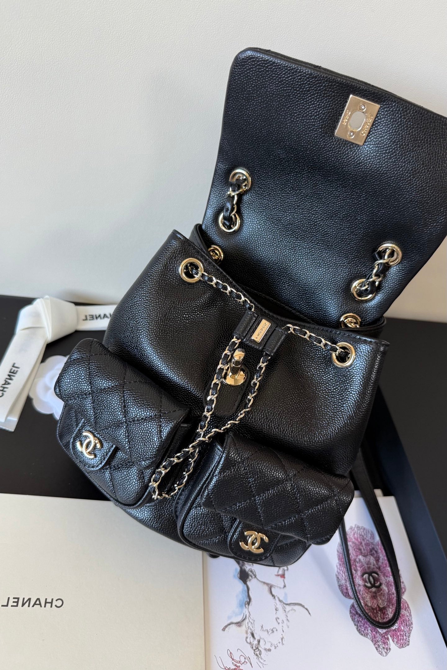 Chanel Classic Quilted Caviar Small Backpack