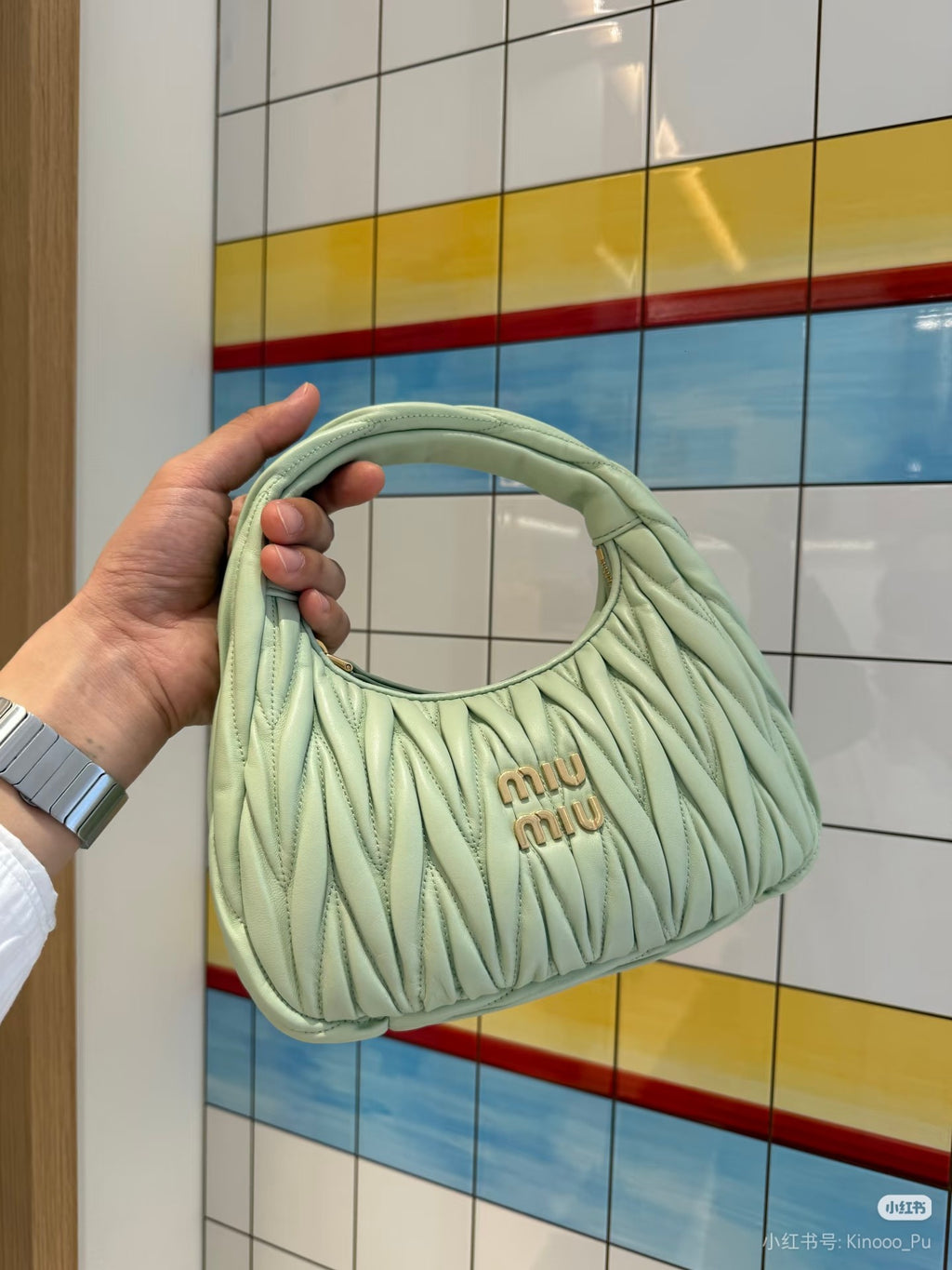 Miu Miu Wander Matelassé Nappa Leather Hobo Bag