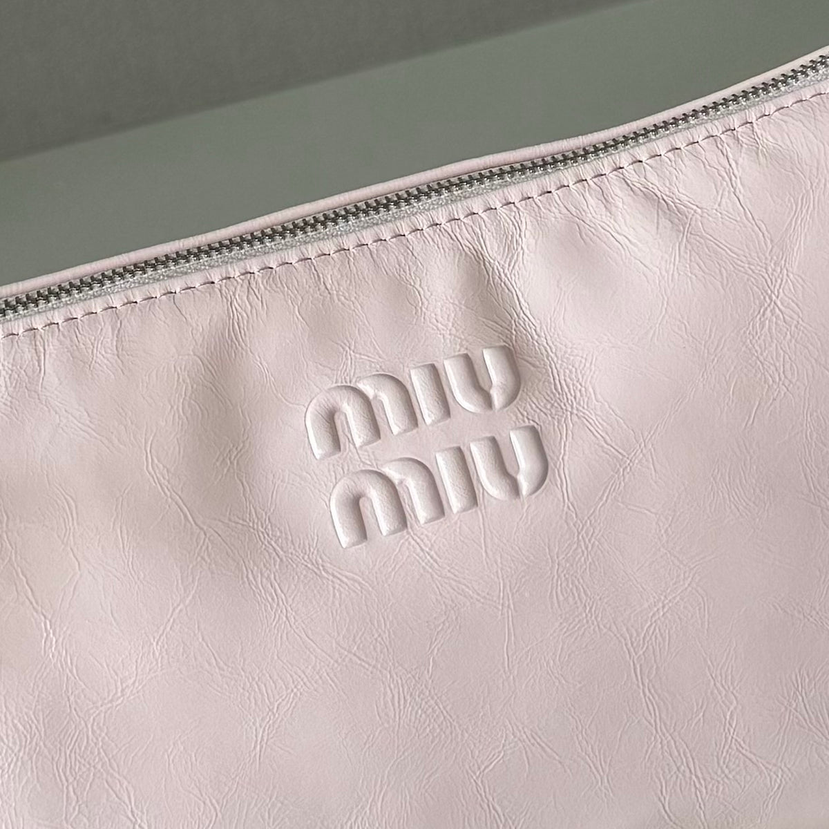 Miu Miu Blush Shiny Leather Pouch