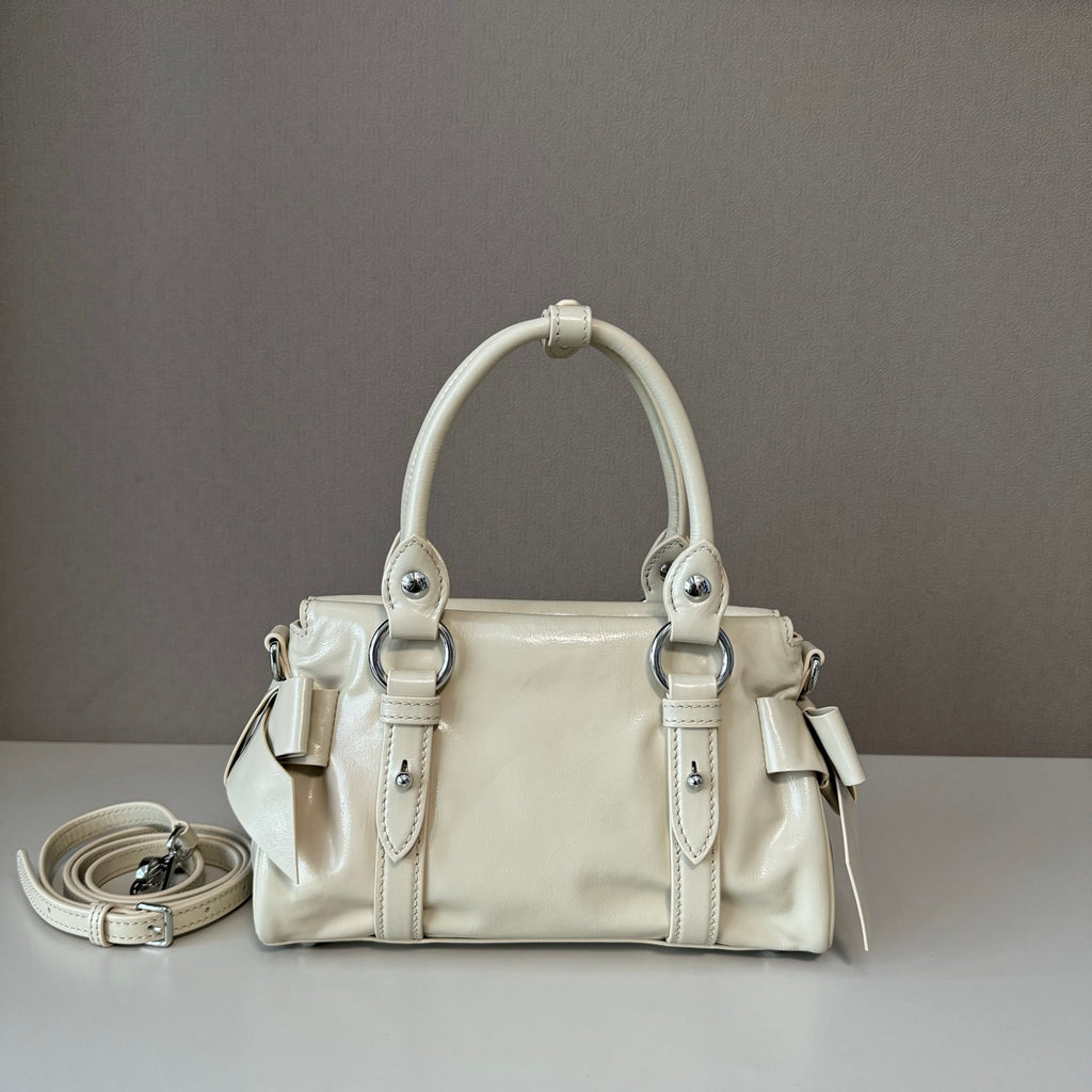 Miu Miu Shiny Leather Top Handle Calfskin