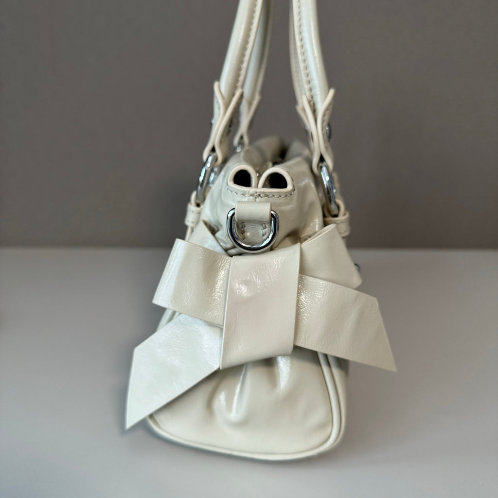 Miu Miu Shiny Leather Top Handle Calfskin