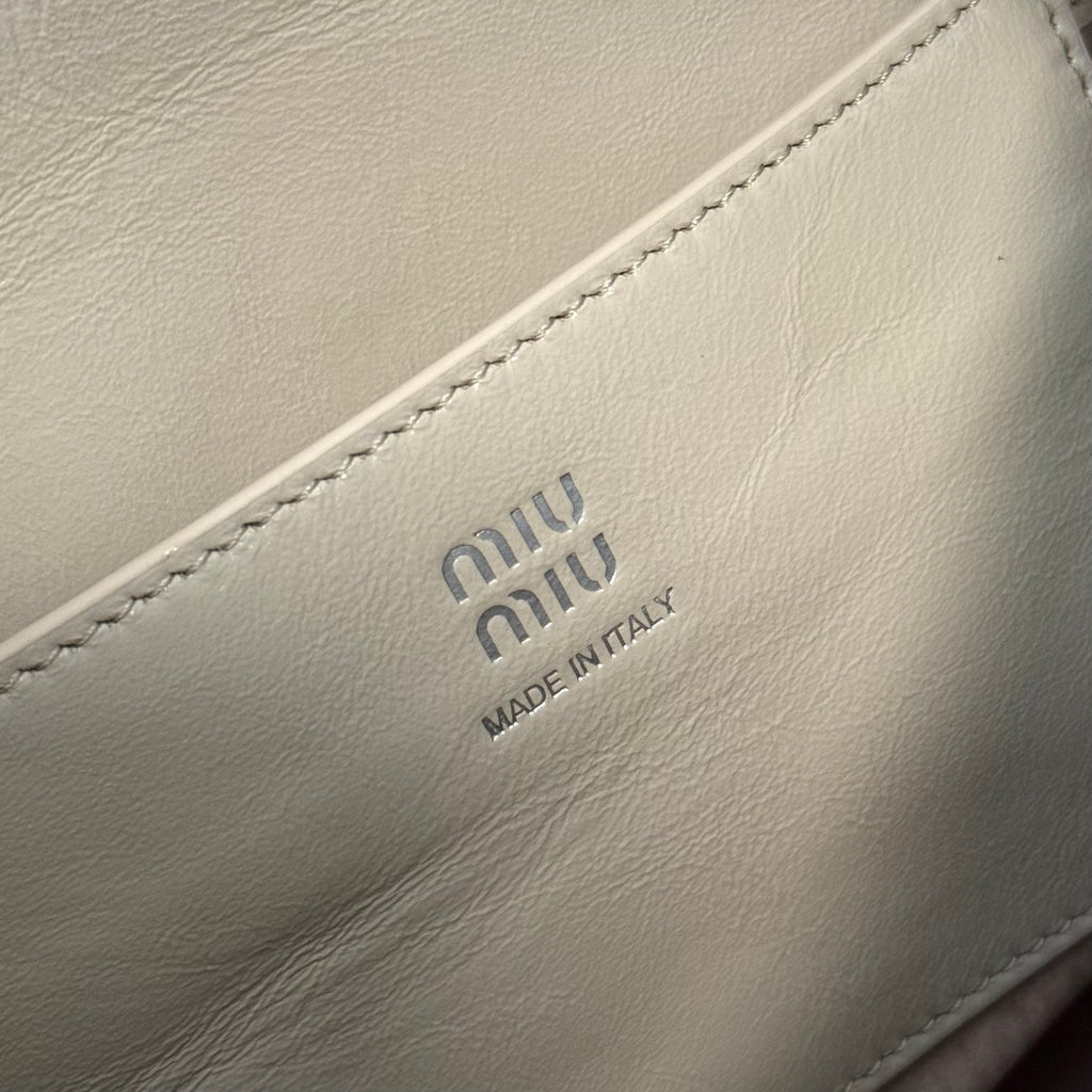 Miu Miu Shiny Leather Top Handle Calfskin