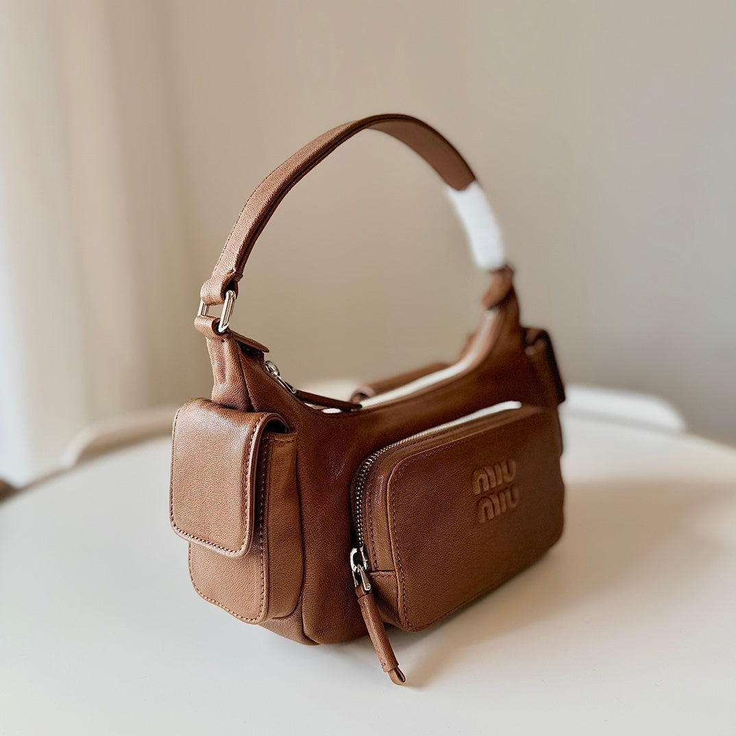 Miu Miu Pocket Leather Nappa Shoulder Bag