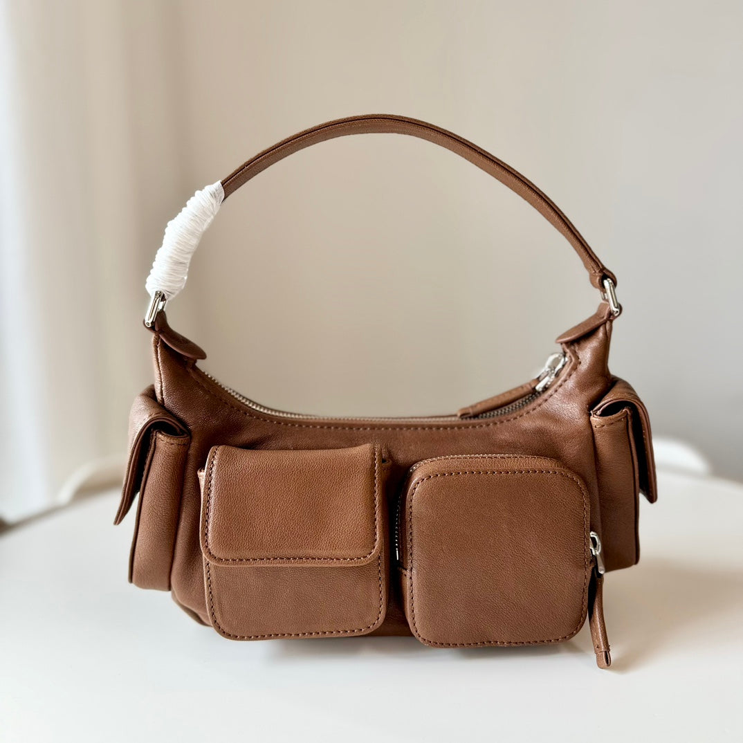 Miu Miu Pocket Leather Nappa Shoulder Bag