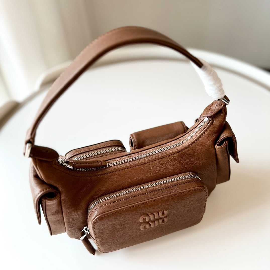 Miu Miu Pocket Leather Nappa Shoulder Bag