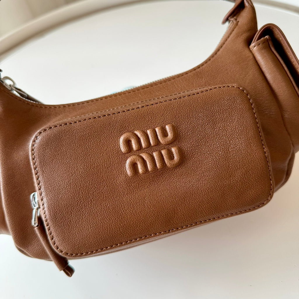 Miu Miu Pocket Leather Nappa Shoulder Bag
