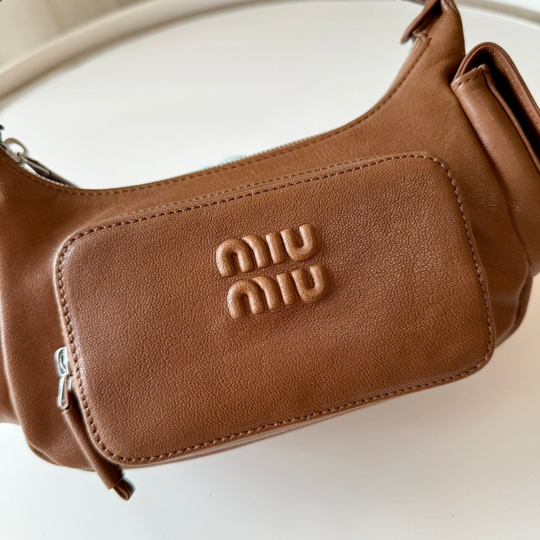 Miu Miu Pocket Leather Nappa Shoulder Bag