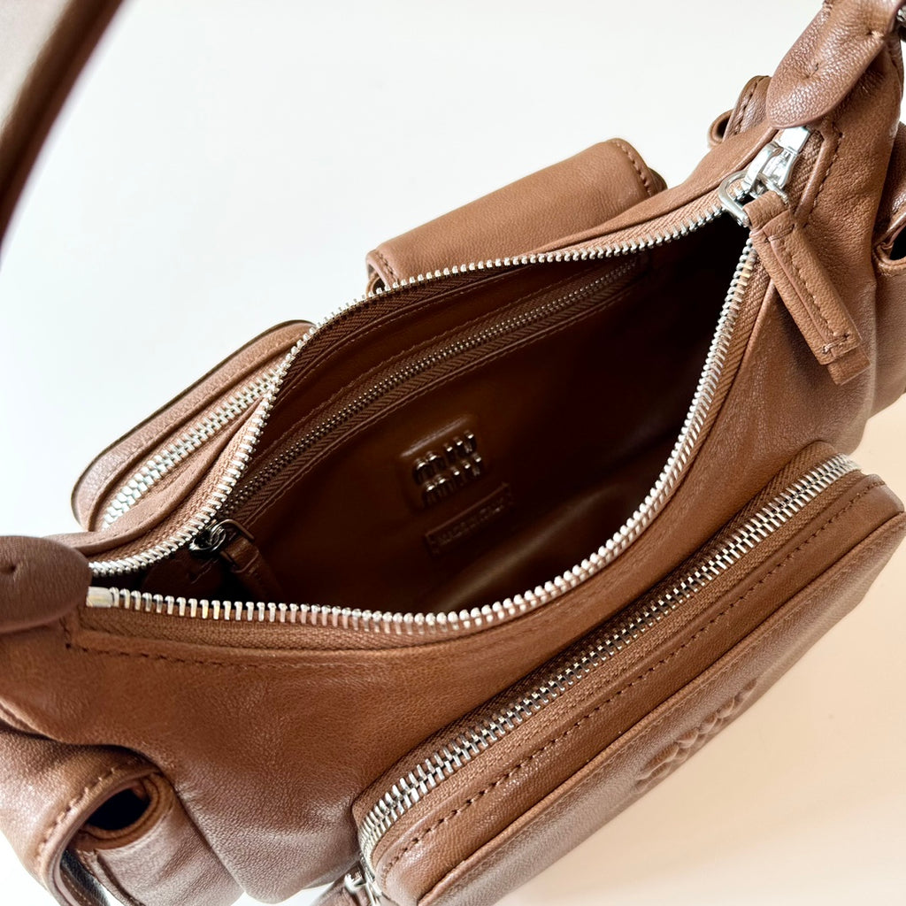 Miu Miu Pocket Leather Nappa Shoulder Bag
