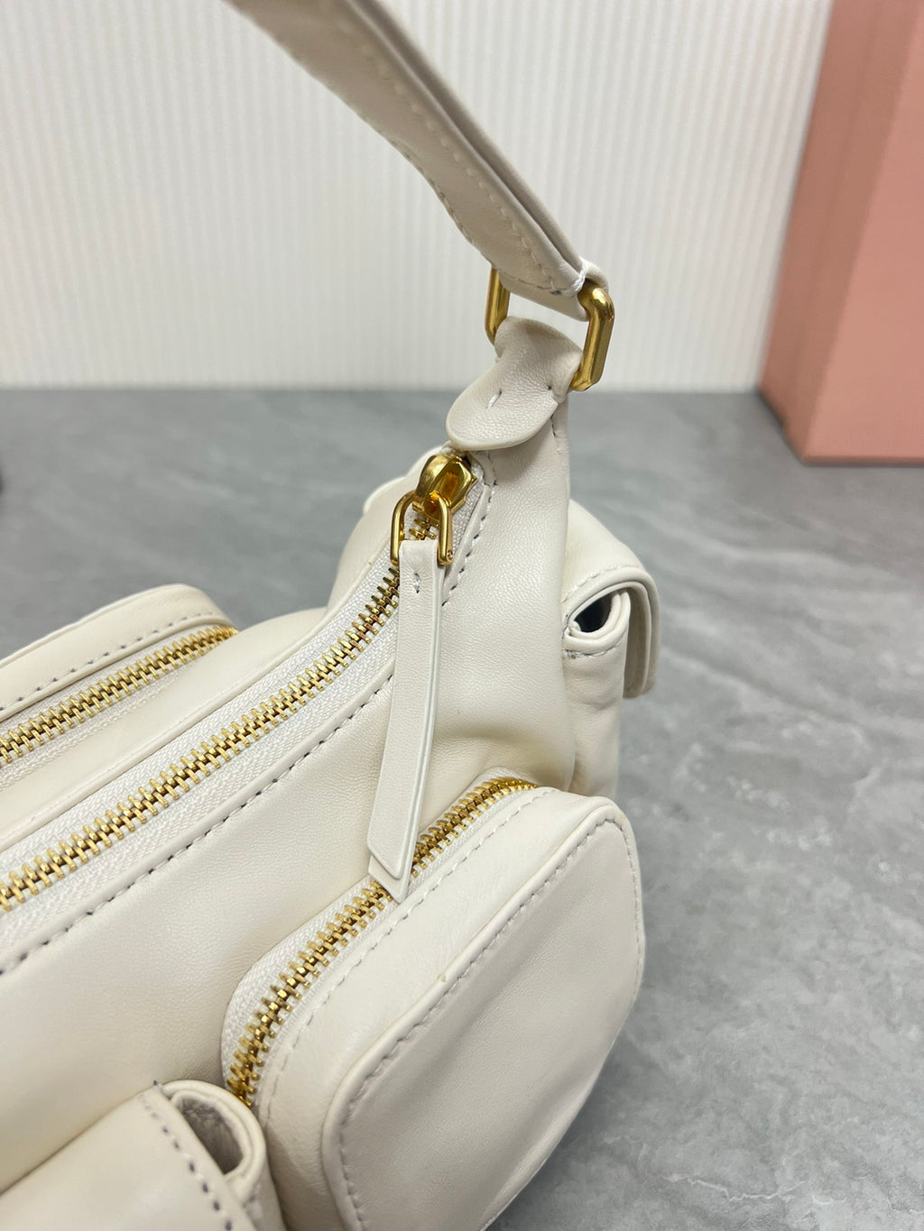 Miu Miu Pocket Leather Nappa Shoulder Bag
