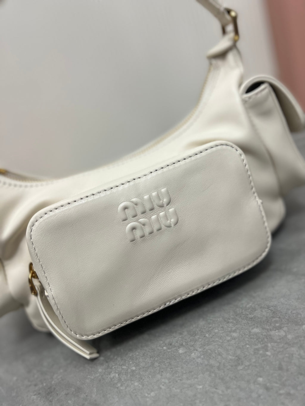 Miu Miu Pocket Leather Nappa Shoulder Bag