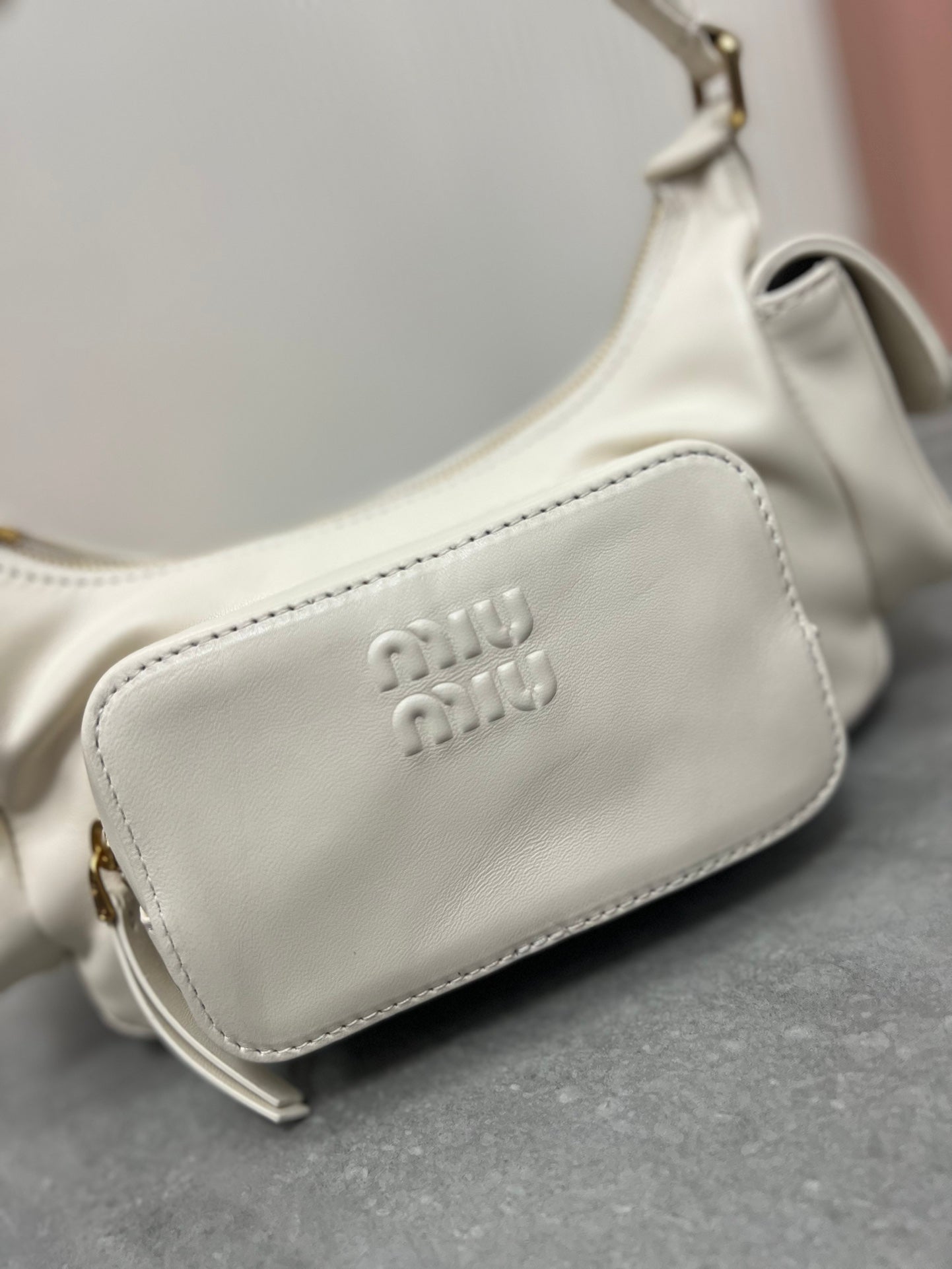 Miu Miu Pocket Leather Nappa Shoulder Bag