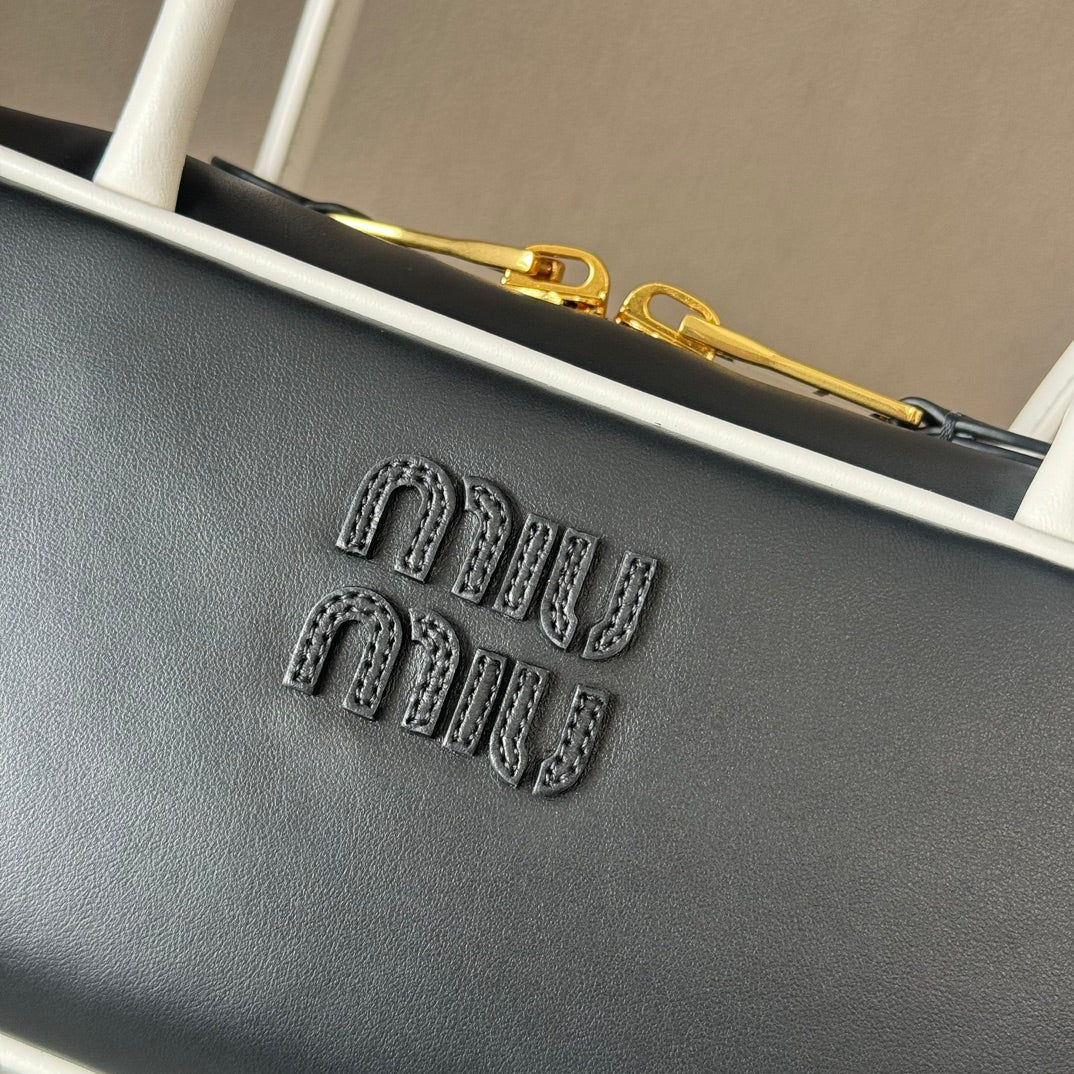Miu Miu Beau Leather Tote Top Handle Bag