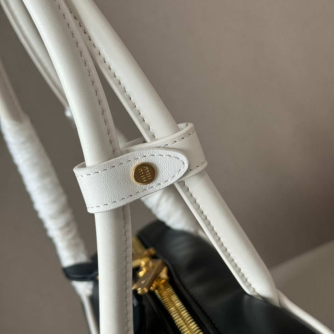 Miu Miu Beau Leather Tote Top Handle Bag