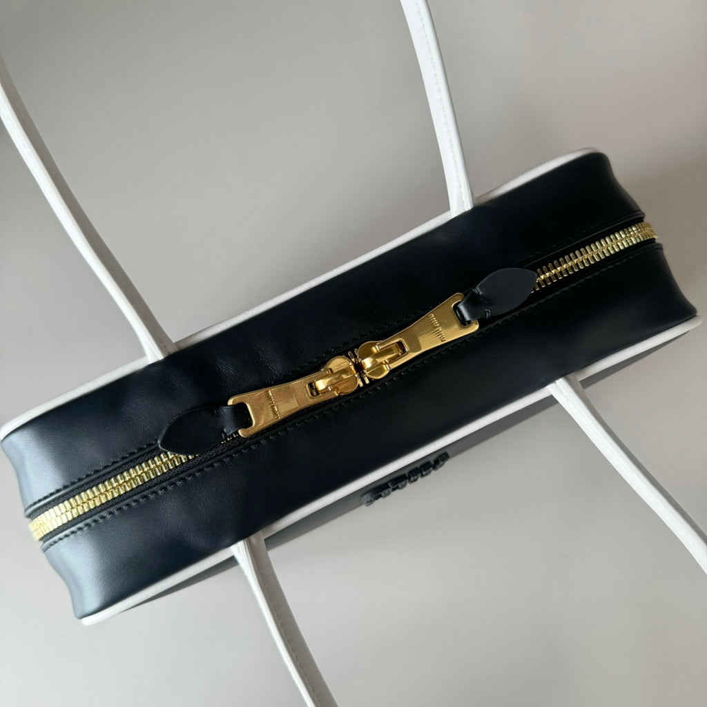 Miu Miu Beau Leather Tote Top Handle Bag