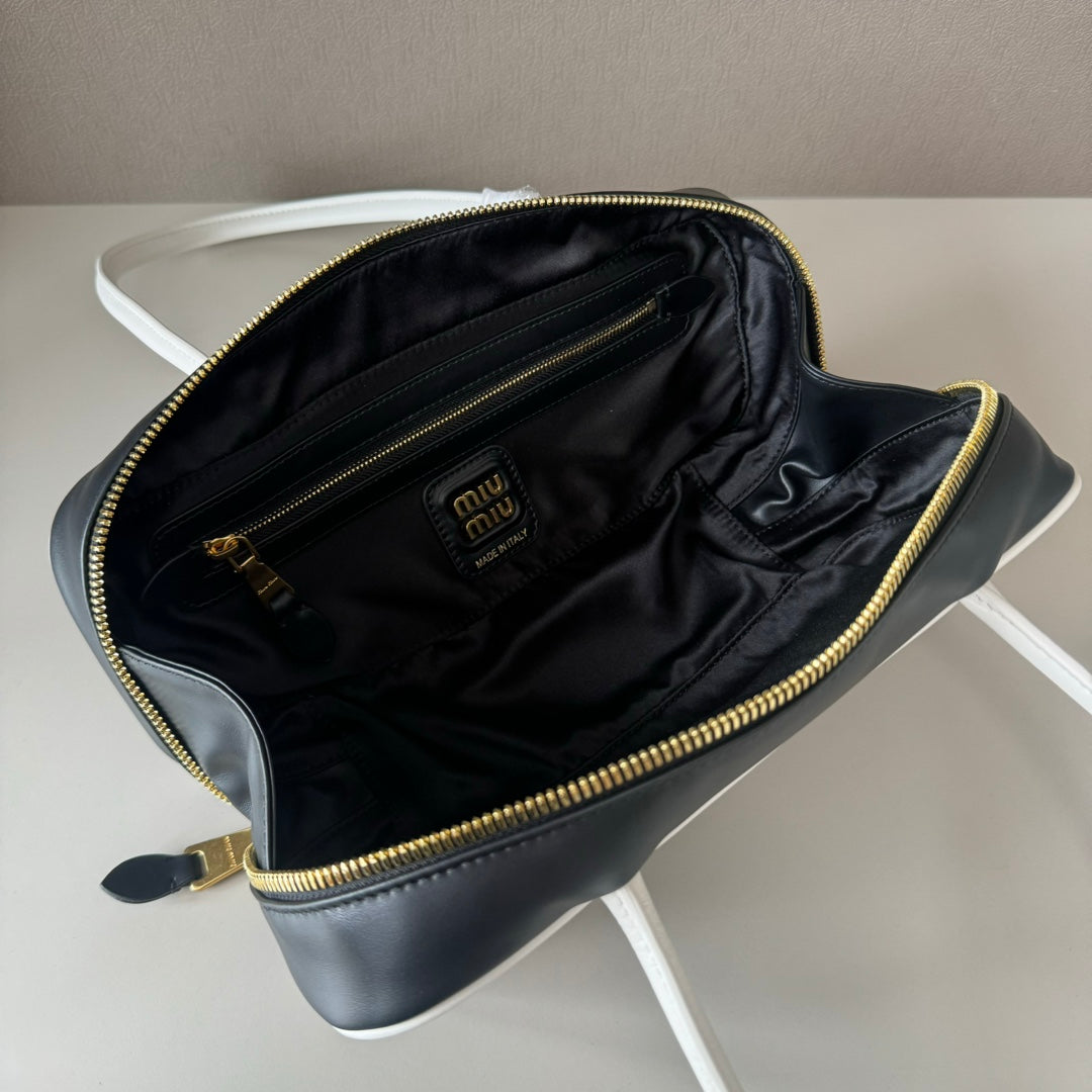 Miu Miu Beau Leather Tote Top Handle Bag