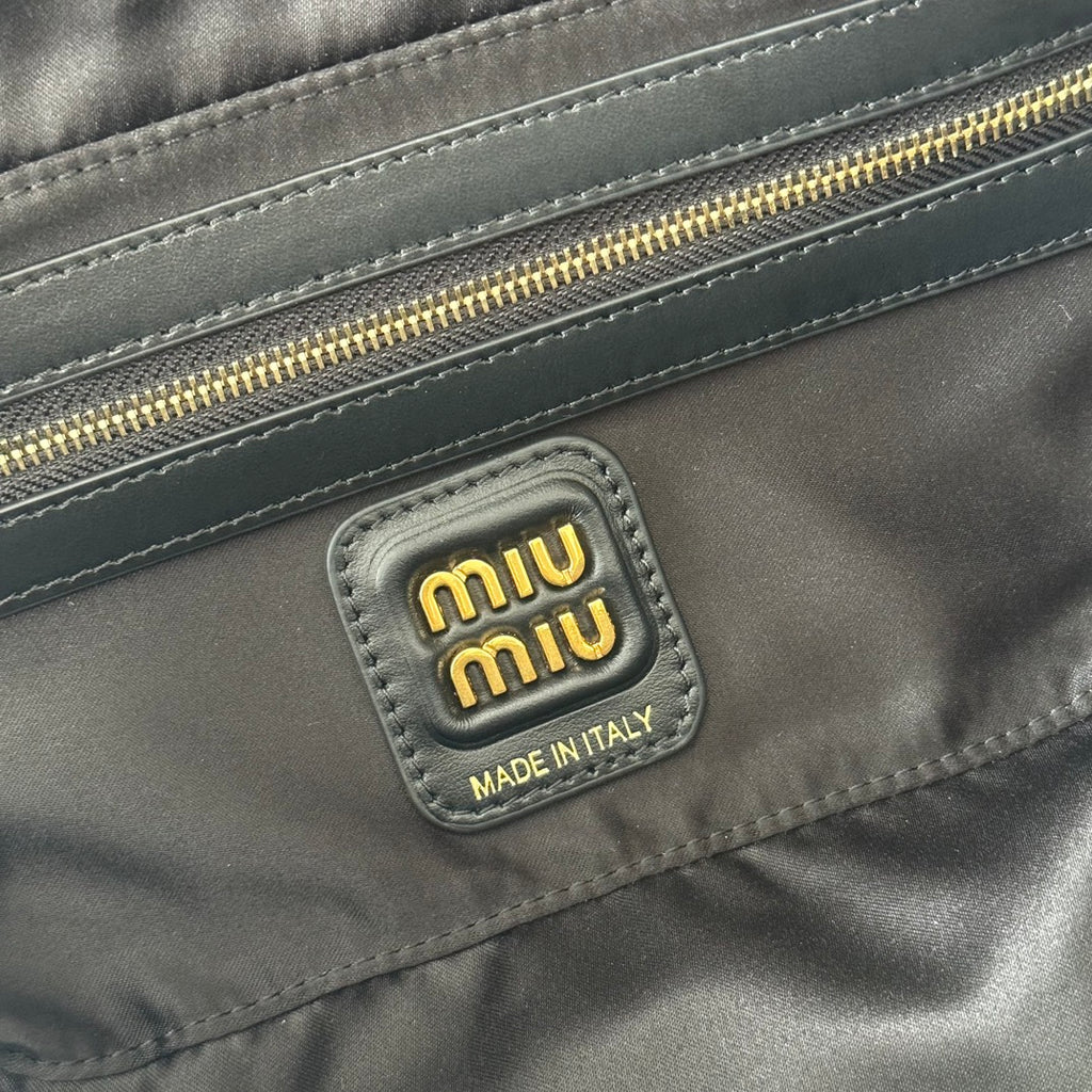 Miu Miu Beau Leather Tote Top Handle Bag