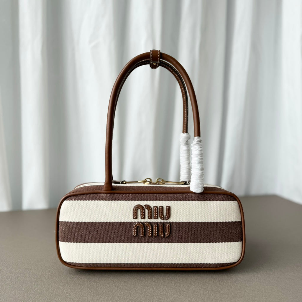 Miu Miu Beau Leather Tote Top Handle Bag