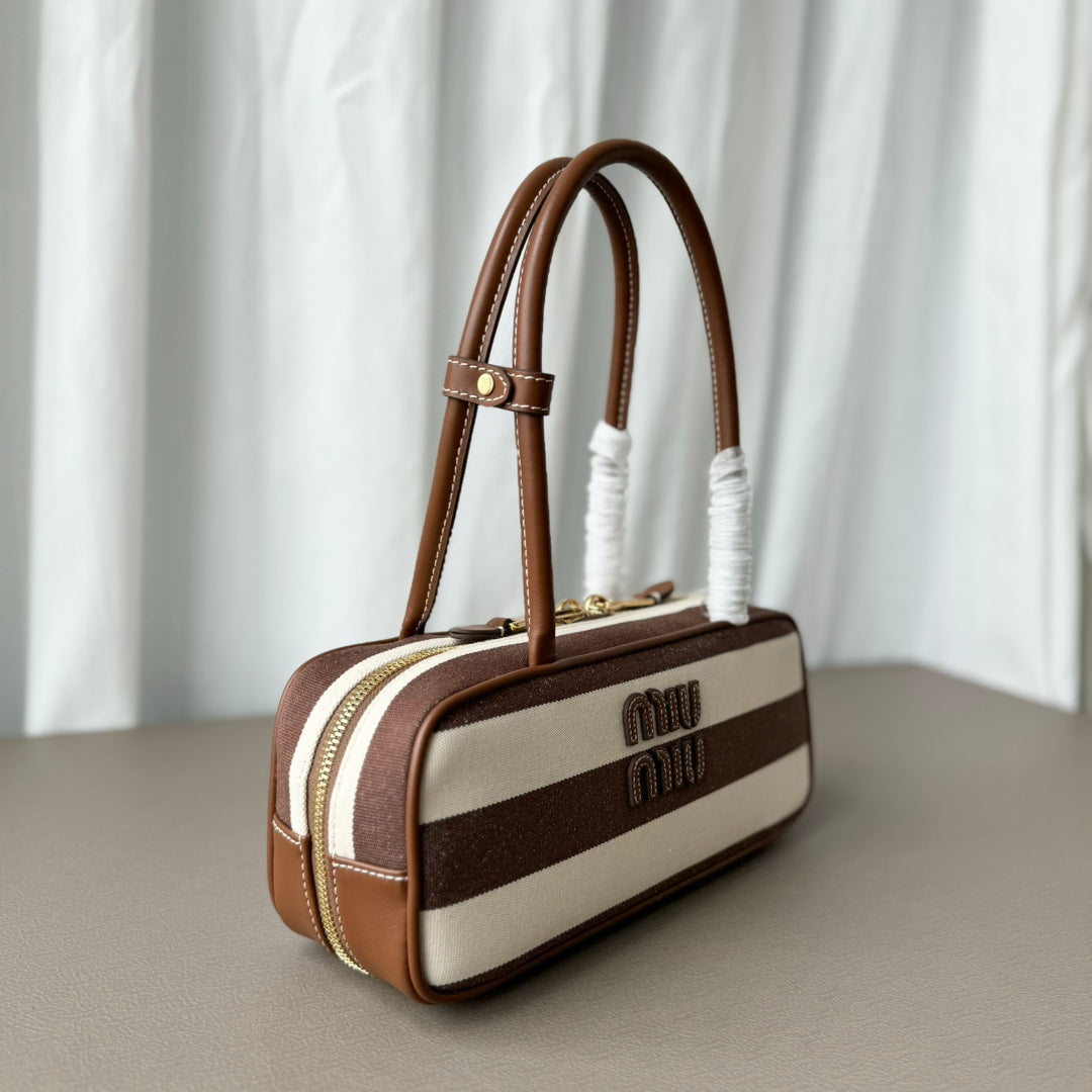 Miu Miu Beau Leather Tote Top Handle Bag
