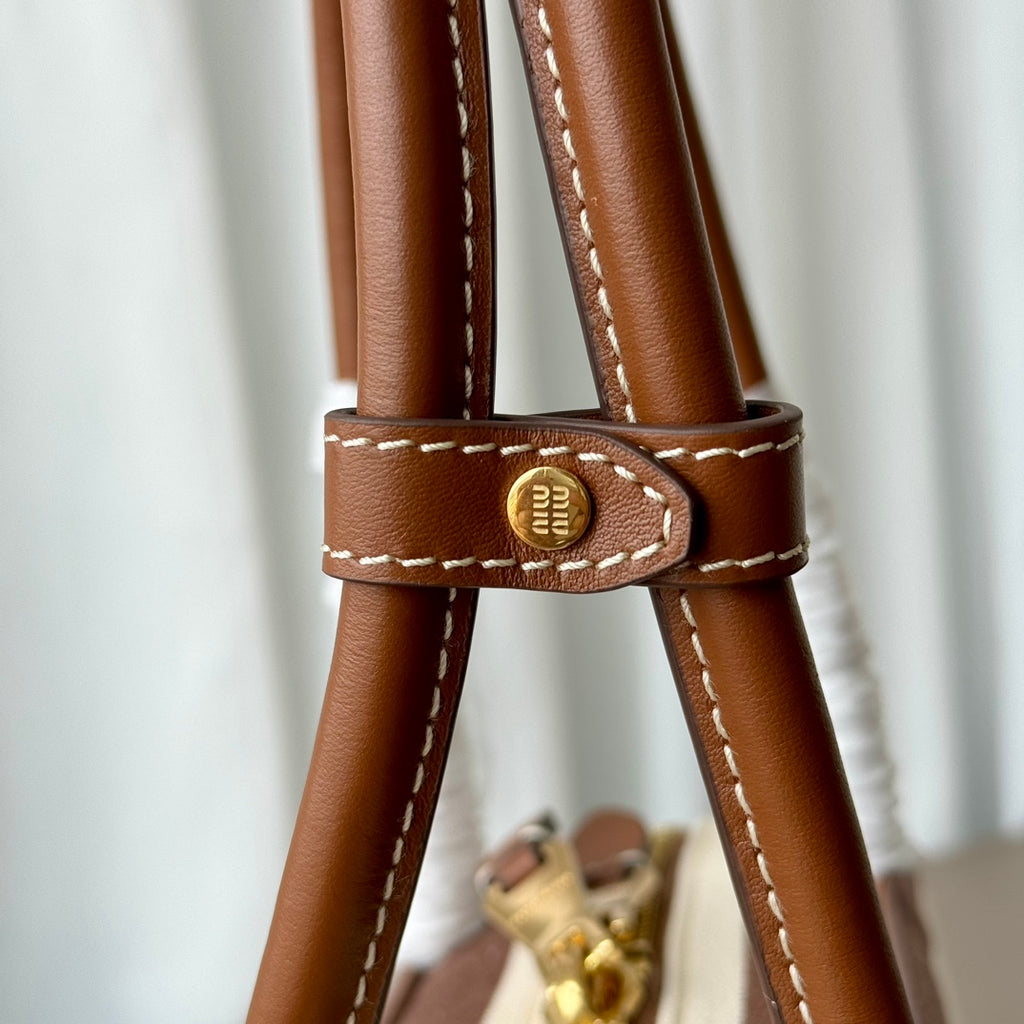 Miu Miu Beau Leather Tote Top Handle Bag